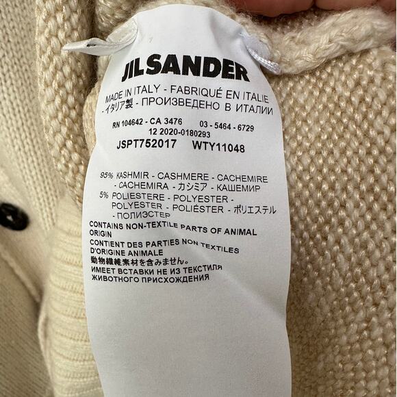 Jil Sander Cream V-Neck Button Long Sleeve Knit Sweater 40 / 8 - Picture 13 of 16
